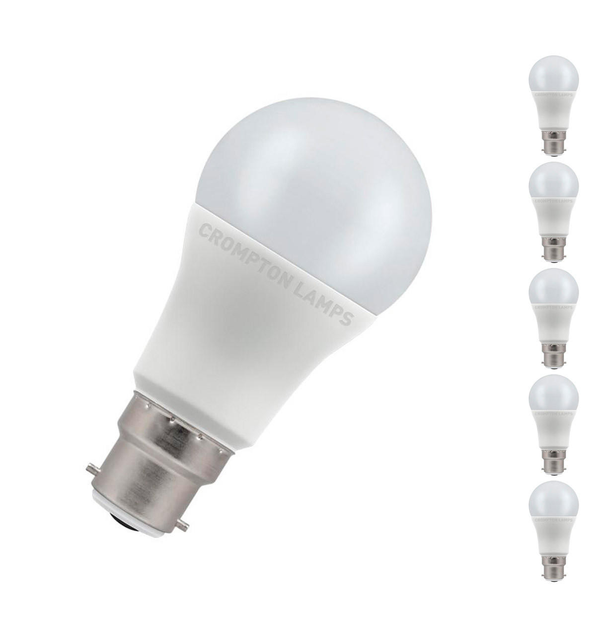 Crompton Lamps LED GLS 11W B22 Dimmable (5 Pack) Daylight Opal (75W Eqv)