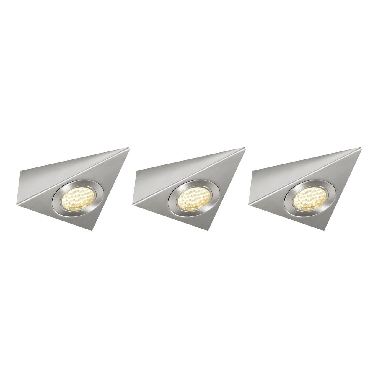 nxt gen Georgia Triangle LED Under Cabinet Light 1.8W (3 Pack) Warm White 65° Brushed Nickel