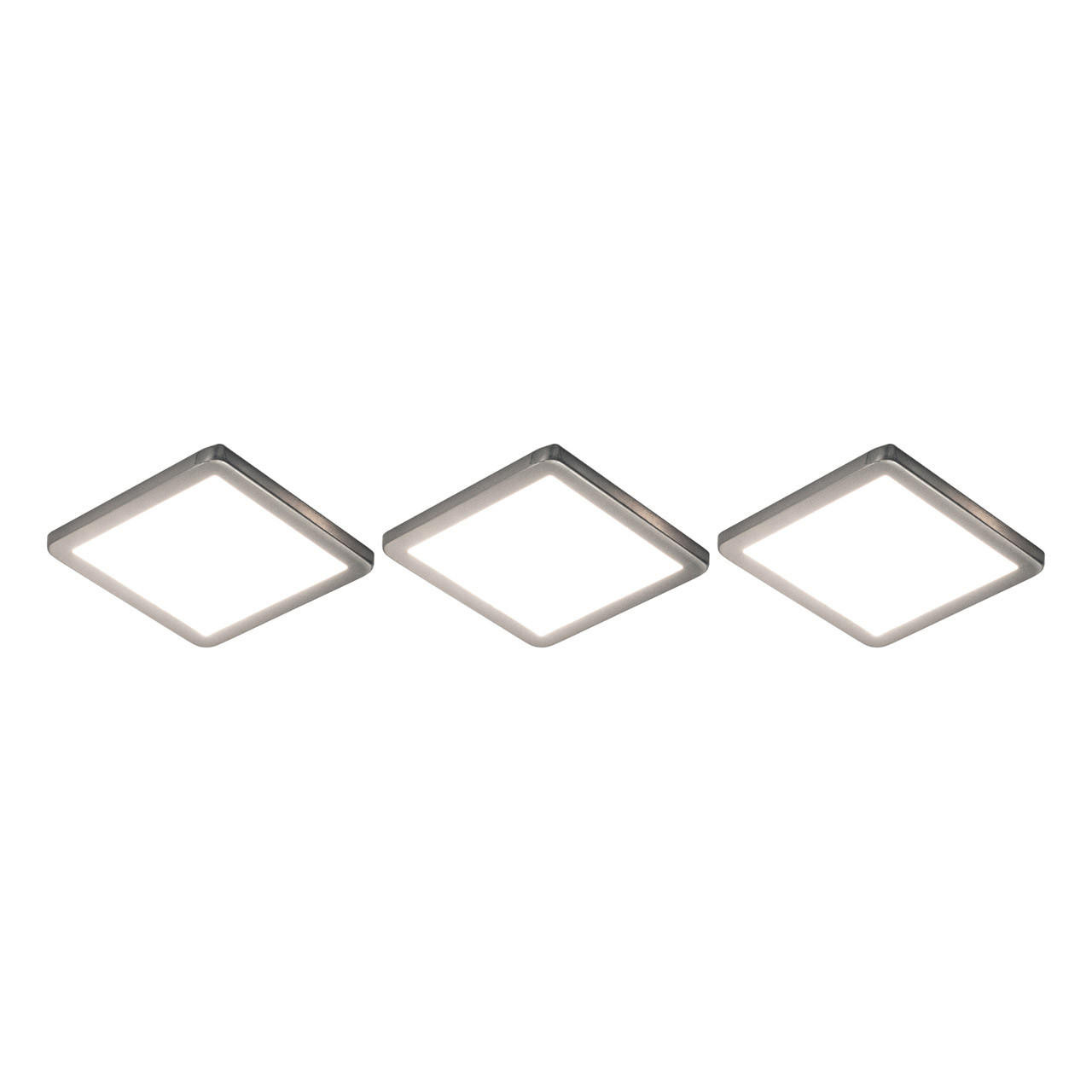 NxtGen Alabama Square LED Under Cabinet Light 3.5W (3 Pack) Cool White Brushed Nickel