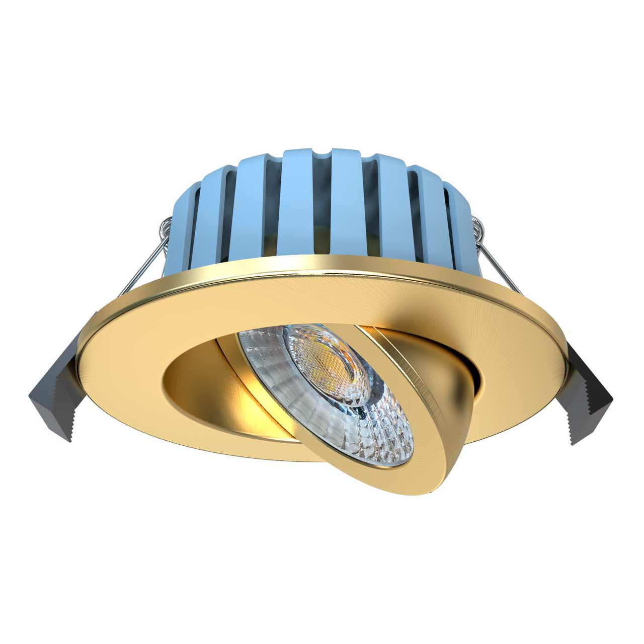 Spa EDEN LED Tiltable Fire Rated Downlight 7W Dimmable Tri-Colour CCT 60° Satin brass