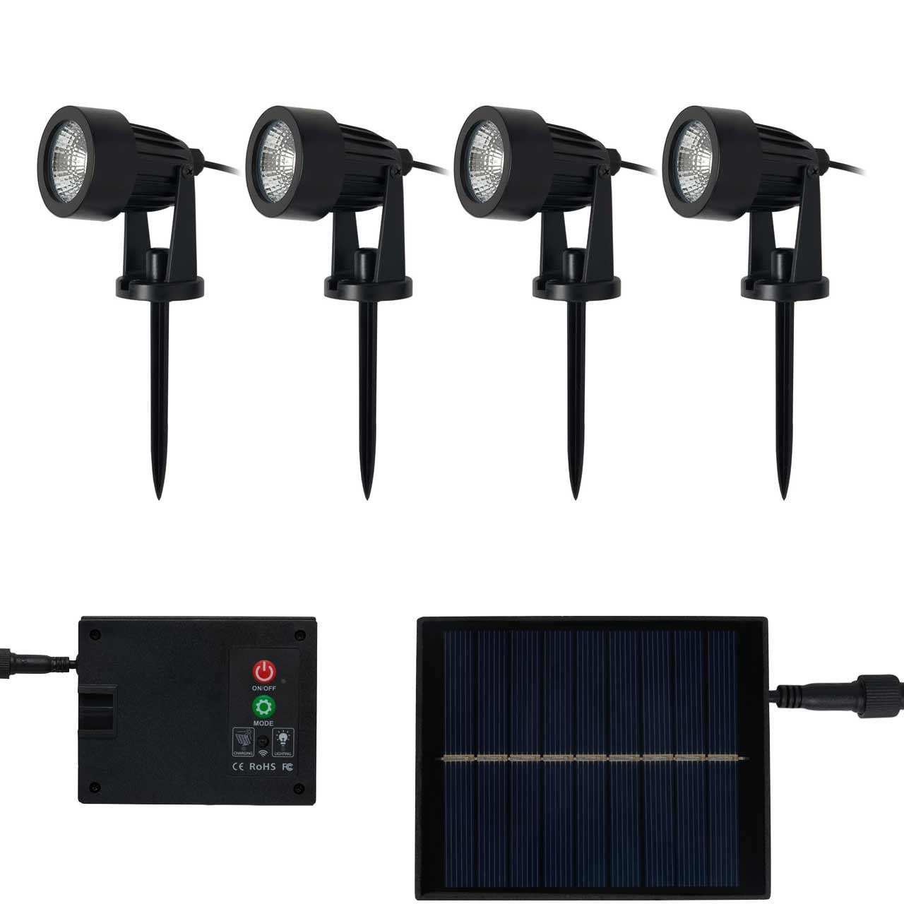 Zink MALTBY 4 Light LED Solar Stake Light Kit Black