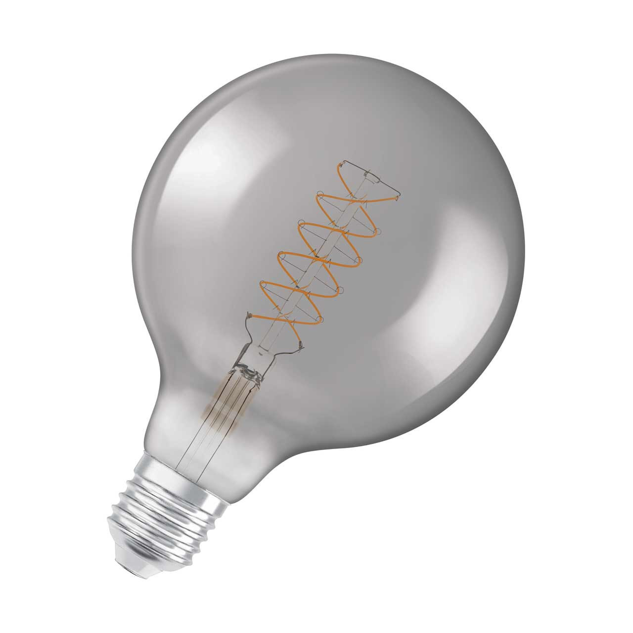 Osram LED G125 Globe Light Bulb E27 7.8W Dim Extra Warm White 1800K Screw Filament Smoke