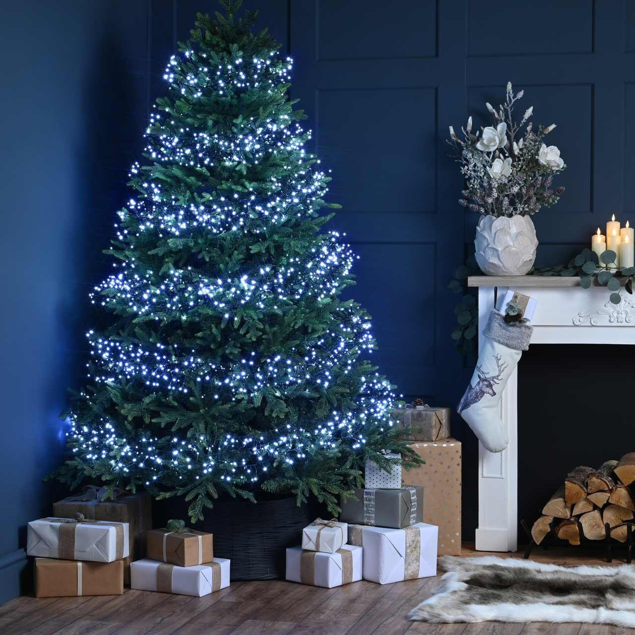 Festive Indoor & Outdoor 9.7m Multifunction Cluster Lights 750 Cool White LEDs