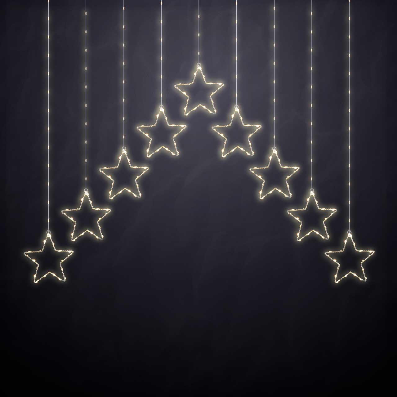 Image of Festive 120cm x 120cm Star Curtain Light Warm White