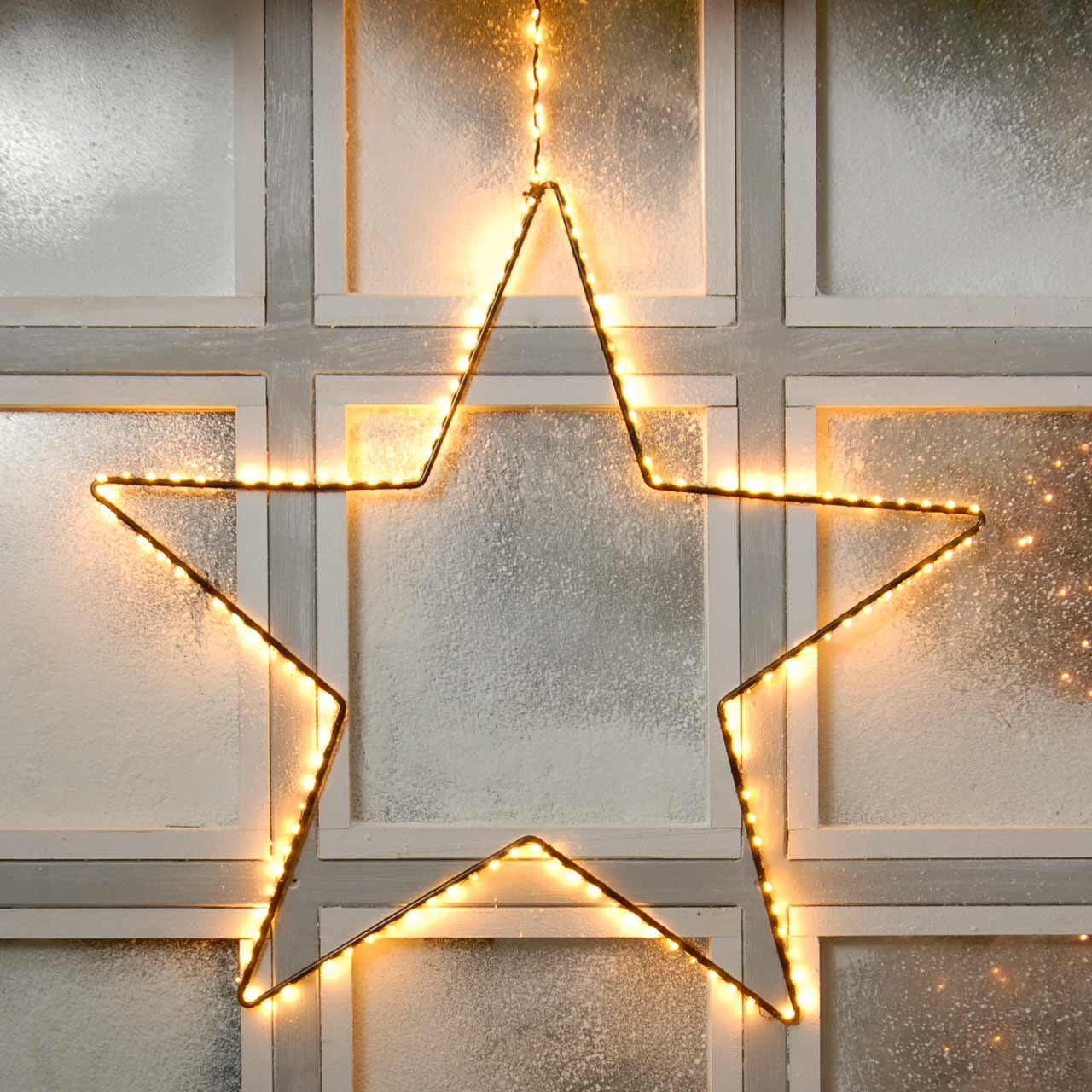 Image of Festive 58cm Black Star Christmas Decoration 180 Warm White LEDs