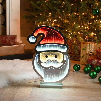 Festive 40cm Santa Face Infinity Light | Lightbulbs Direct