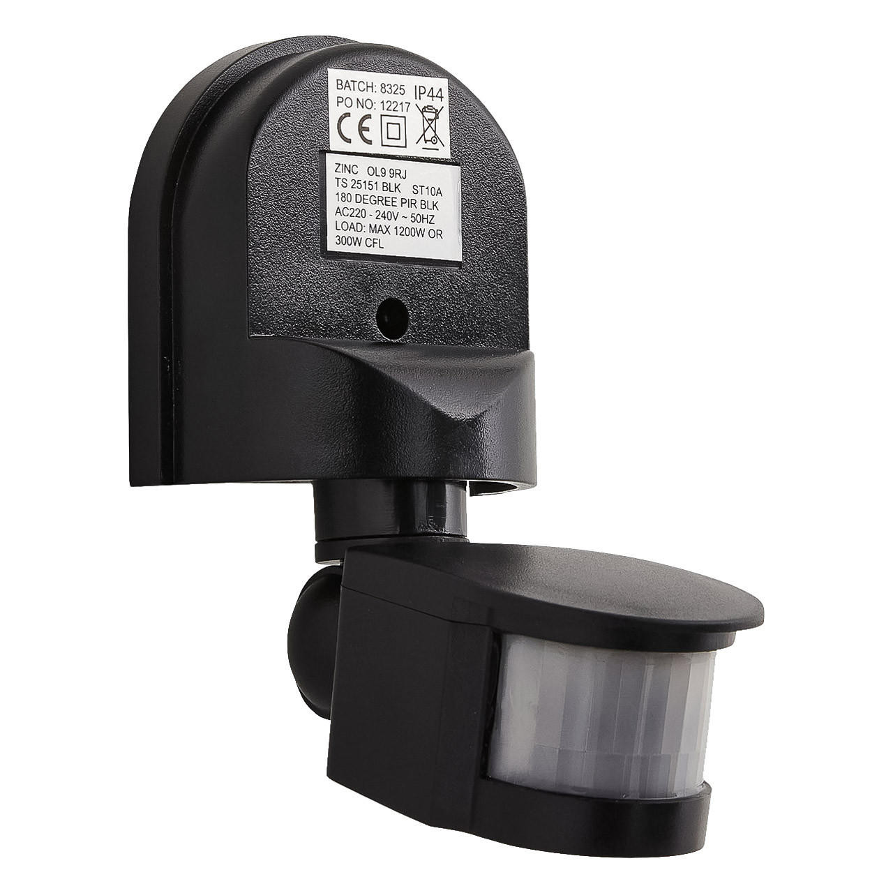 Zink PIR Sensor Dion 180° Black 12-Metre Range