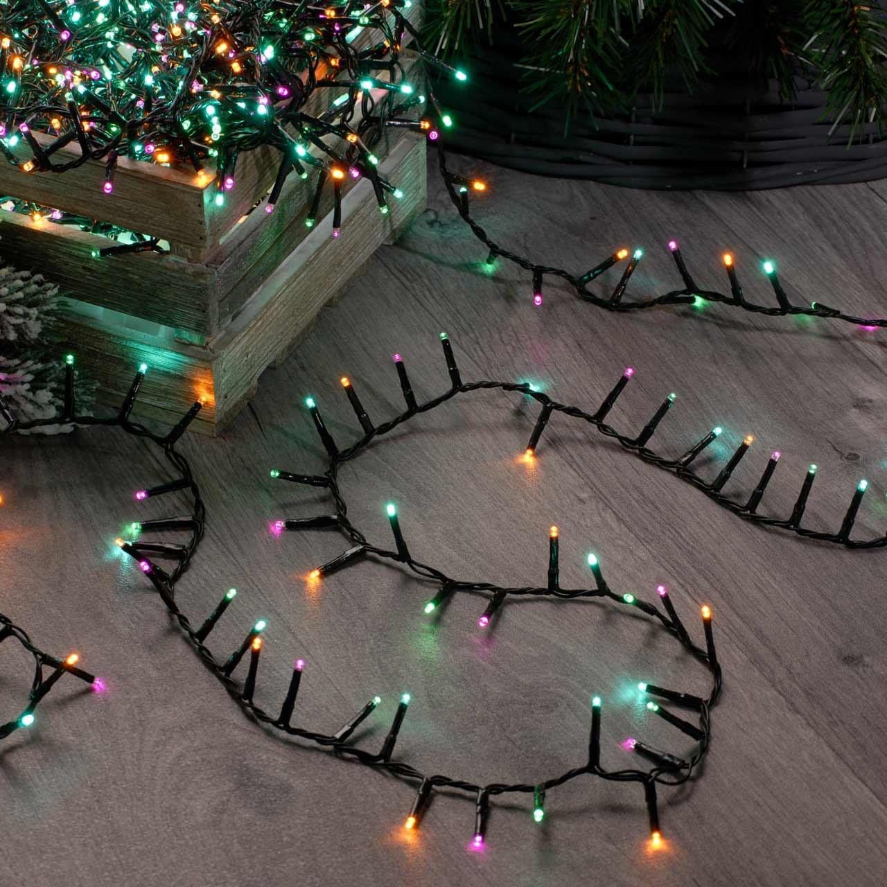 Festive 24.9m Indoor & Outdoor Sparkle Light String Lights 1000 Aurora LEDs