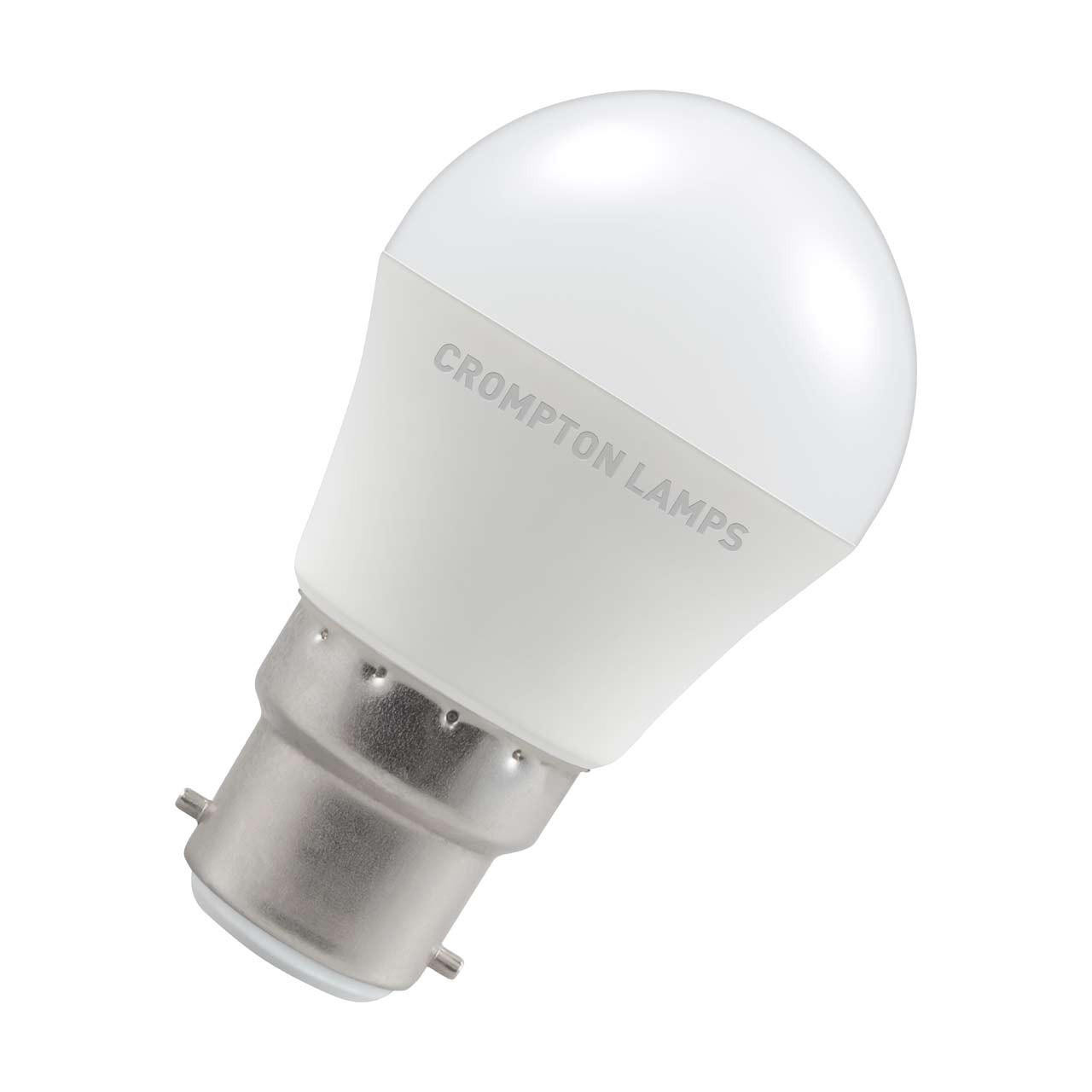 Crompton Lamps LED Golfball 5W B22 Dimmable Daylight Opal (40W Eqv)