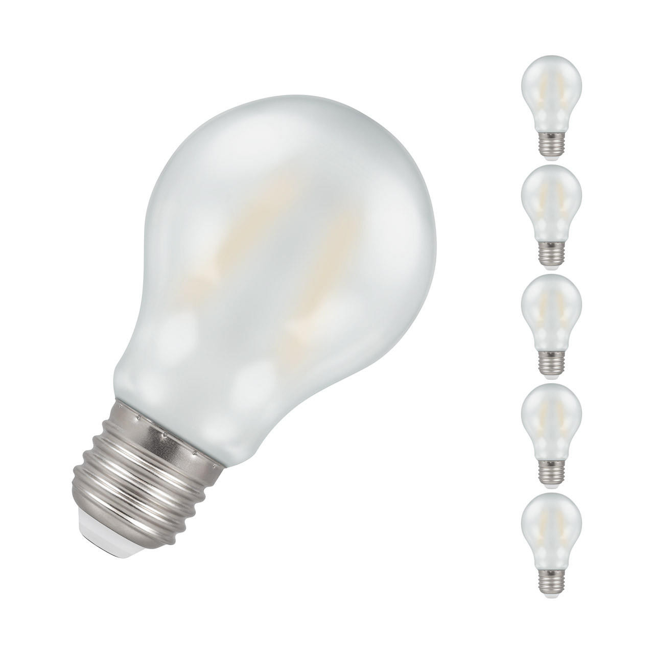Crompton Lamps LED GLS 4.2W E27 Filament (5 Pack) Warm White Pearl (40W Eqv)