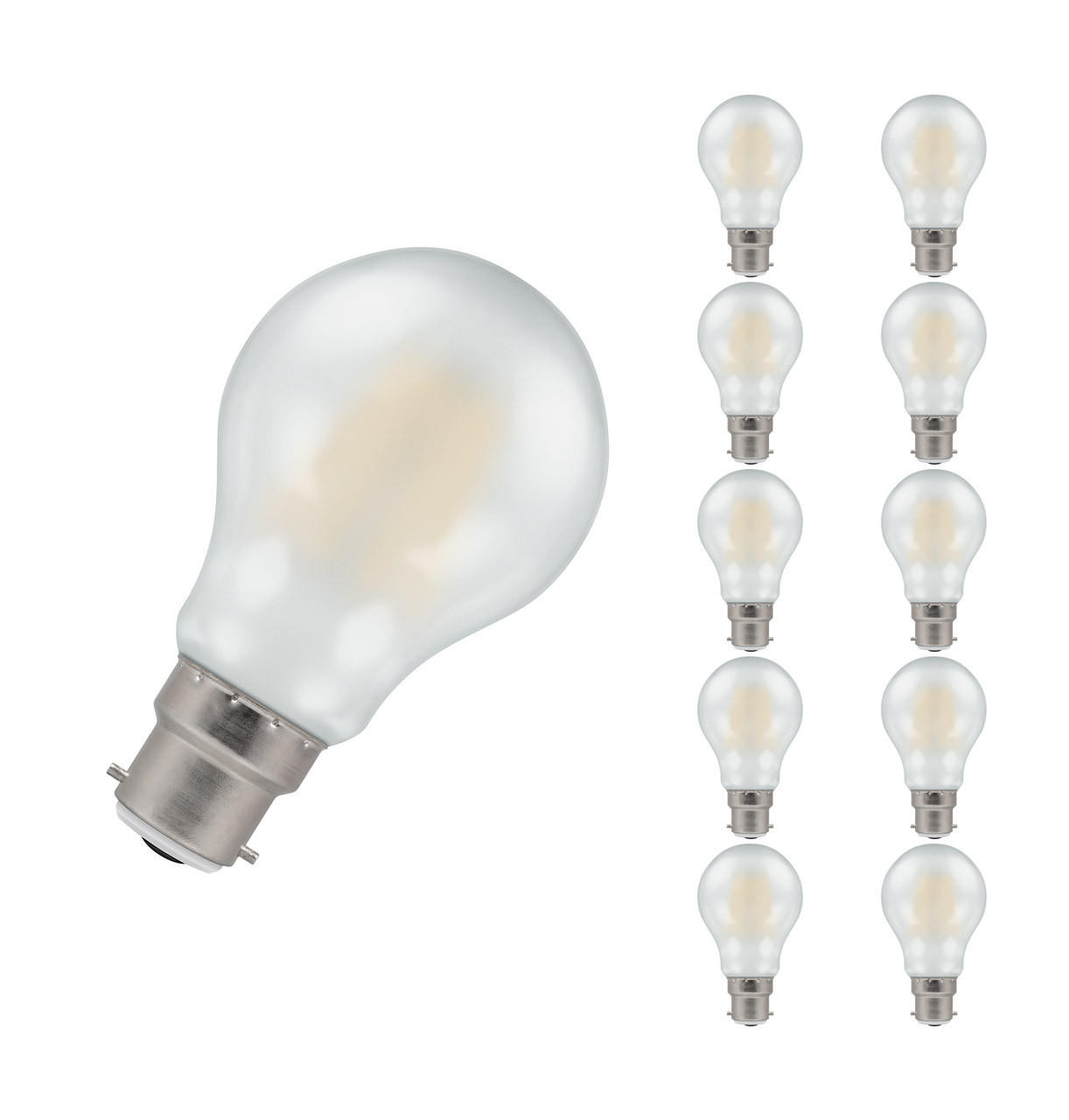 Crompton Lamps LED GLS 7W B22 Filament (10 Pack) Cool White Pearl (60W Eqv)