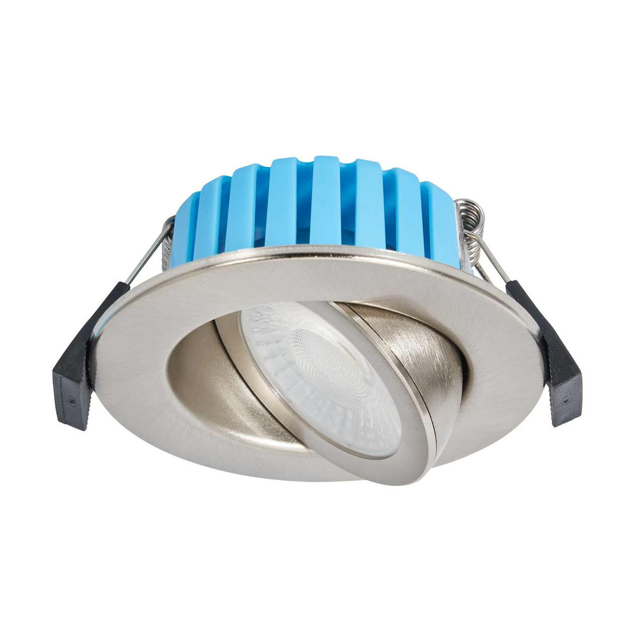 Spa Eden LED Tiltable Fire Rated Downlight 7W Dimmable Tri-Colour CCT 60° Satin Nickel