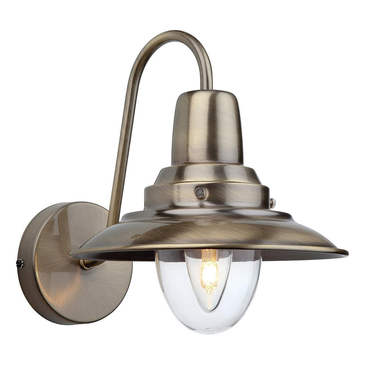 Firstlight Fisherman Mediterranean Style Wall Light in Antique Brass and Clear