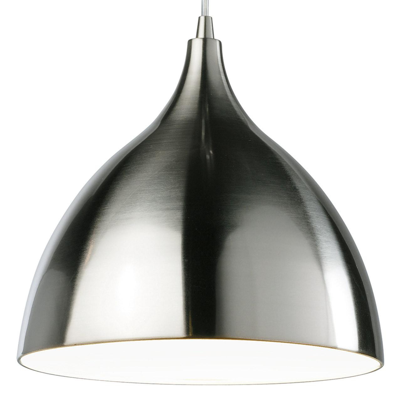 Firstlight Cafe Modern Style 25cm Pendant Light Brushed Steel