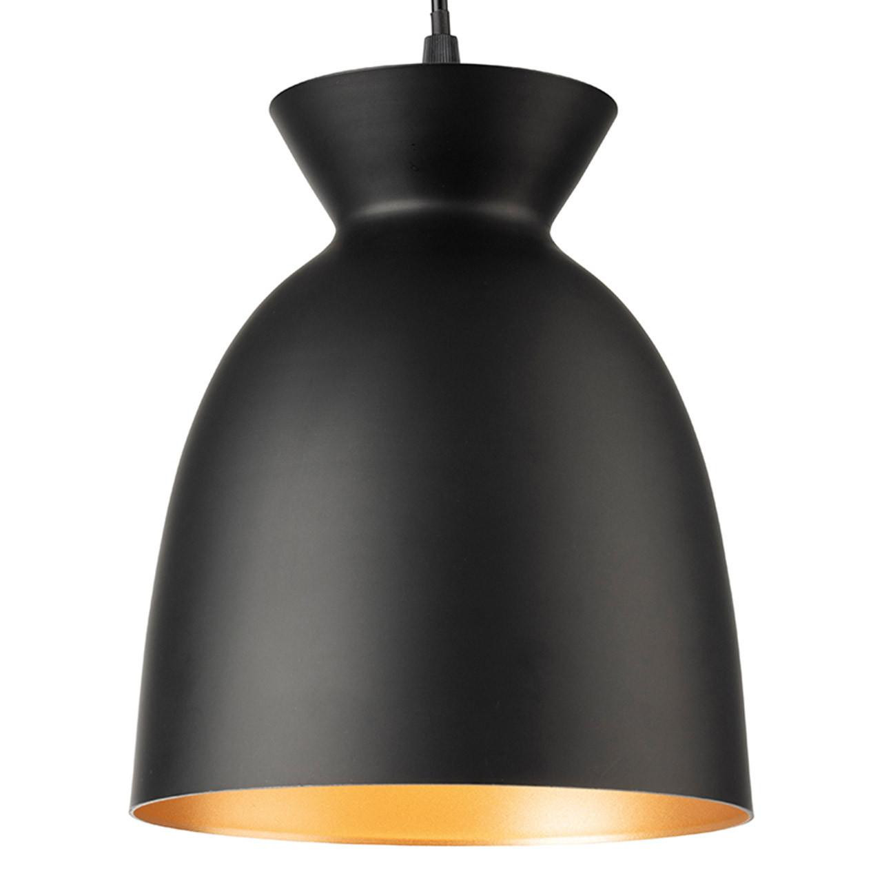 Firstlight Maisie Modern Style 11cm Pendant Light Black and Matte Gold Inner