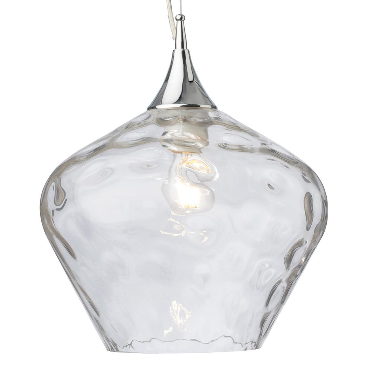 Firstlight Titan Decorative-Wave Style 30cm Pendant Light in Chrome and Clear Glass