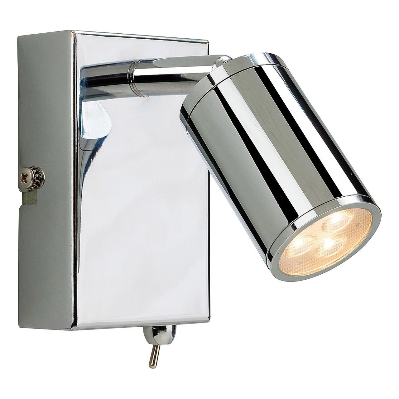 Firstlight Orion Modern Style LED Wall Spotlight 4W with On/Off Switch Warm White Chrome