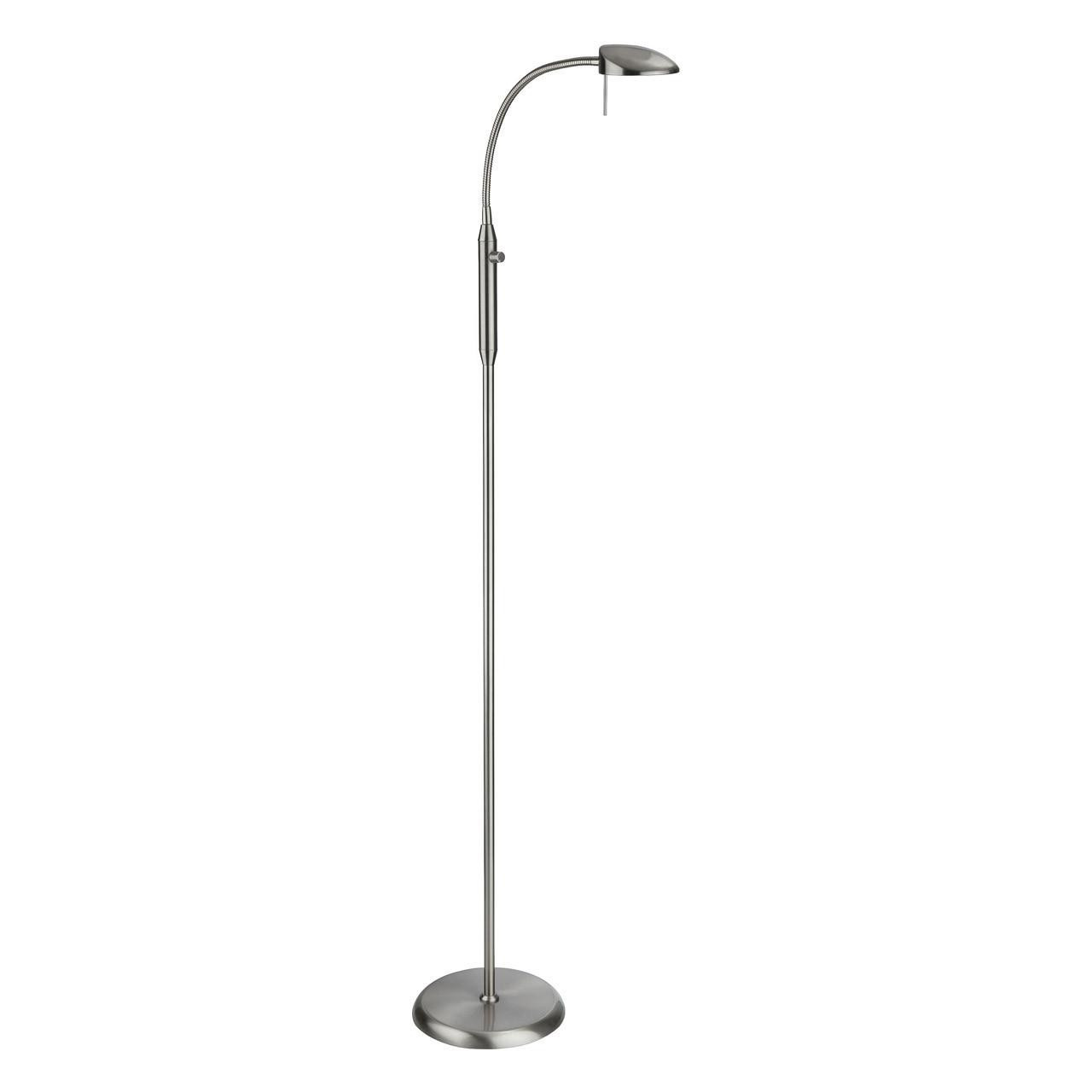 Firstlight Milan Modern Style LED Floor Lamp 10W Dim with Dimmer Control Warm White Brushed Steel