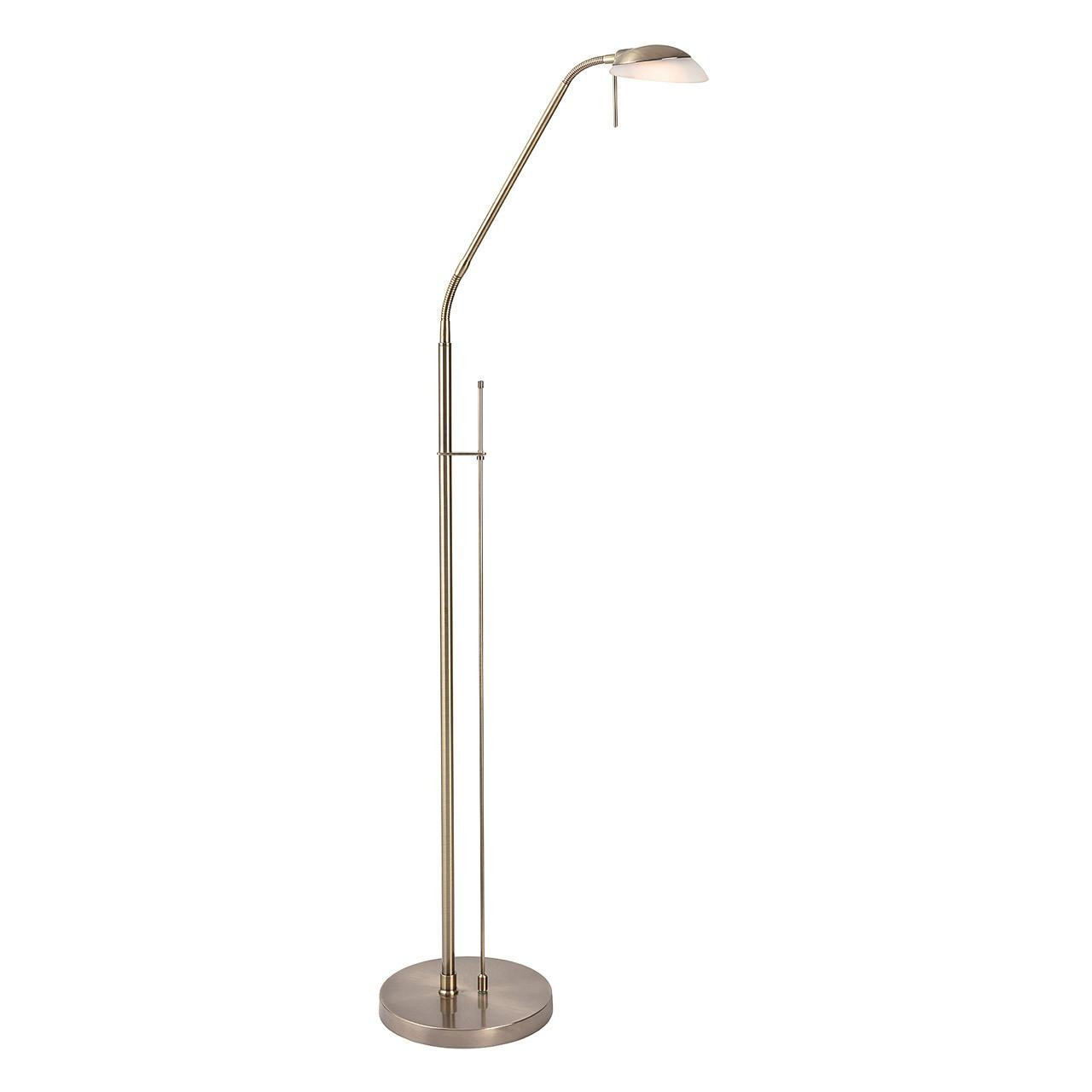 Firstlight Madrid Modern Style LED Floor Lamp 5W Dim with Dimmer Control Warm White Antique Brass