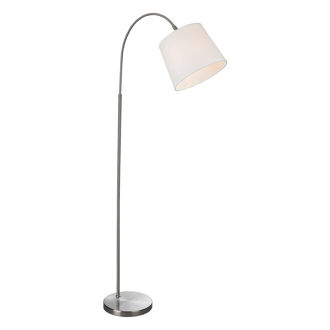 Firstlight Tower Modern Style Floor Lamp with On/Off Foot Switch Cream and Brushed Steel