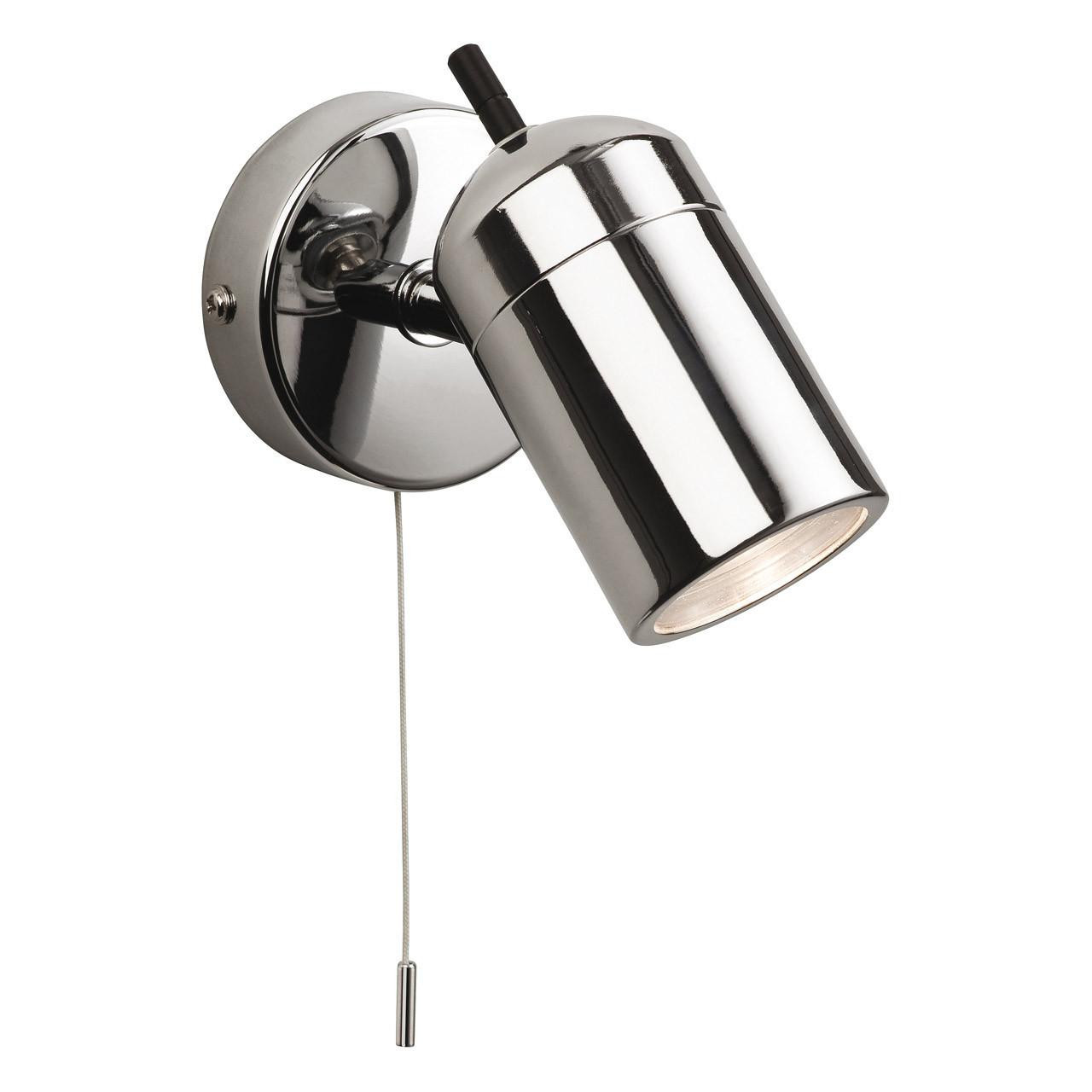 Firstlight Atlantic Wall Spotlight with On/Off Pull Cord in Chrome