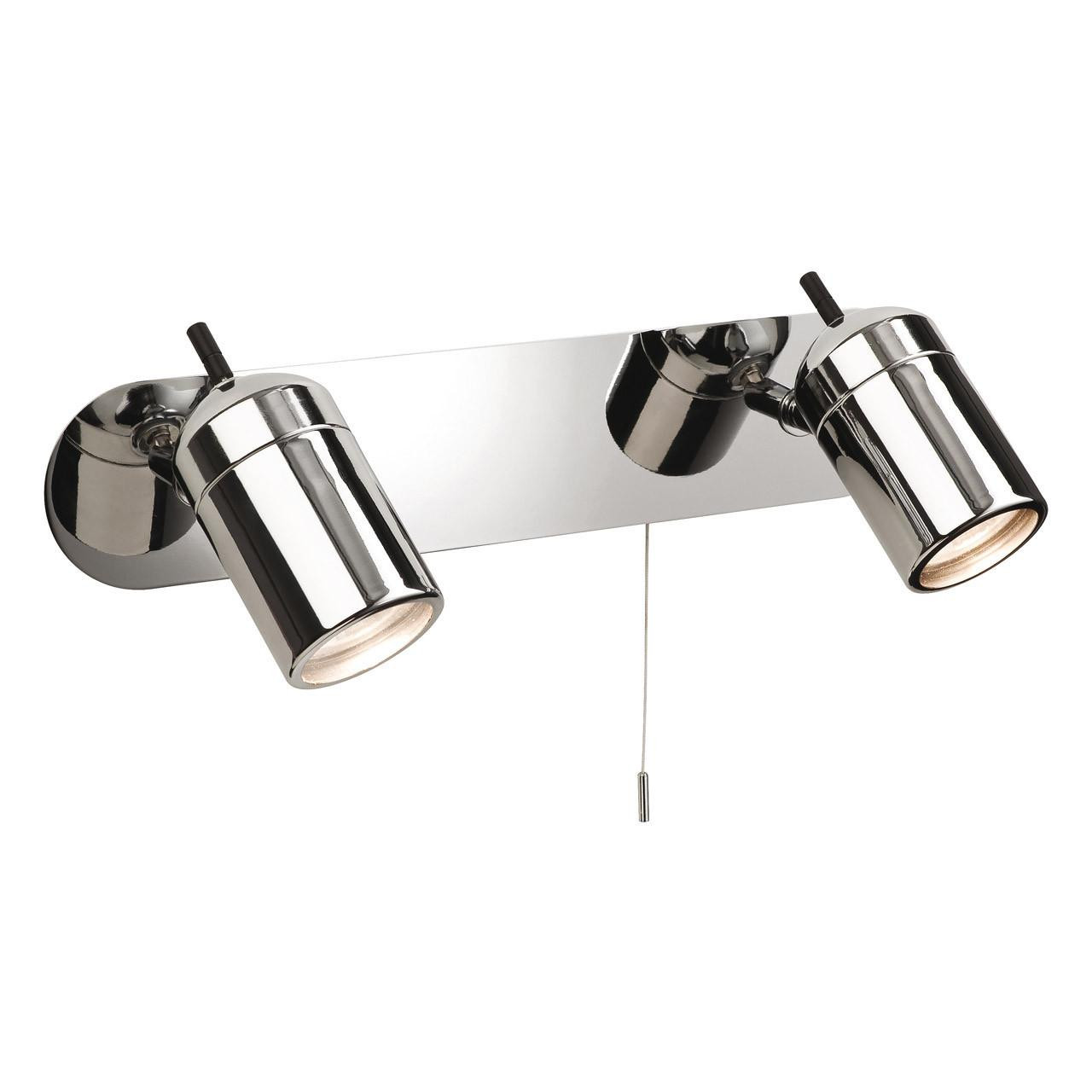 Firstlight Atlantic Modern Style 2-Light Wall Spotlight with On/Off Pull Cord Chrome