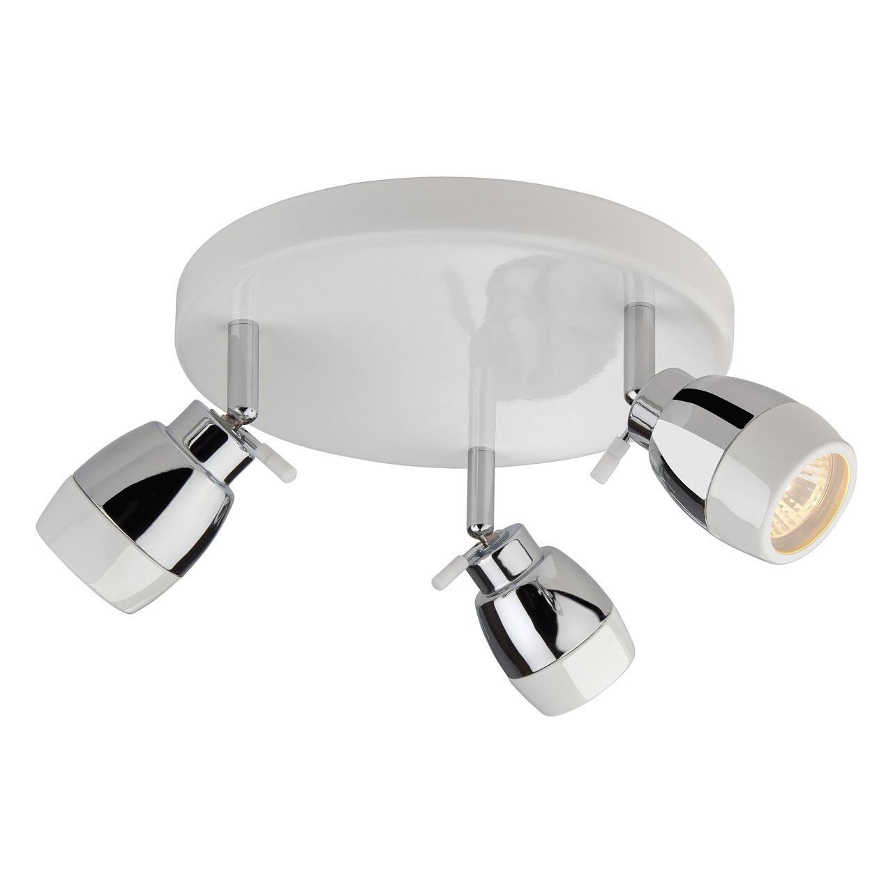 Firstlight Marine Modern Style 3-Light Ceiling Spotlight Chrome and White