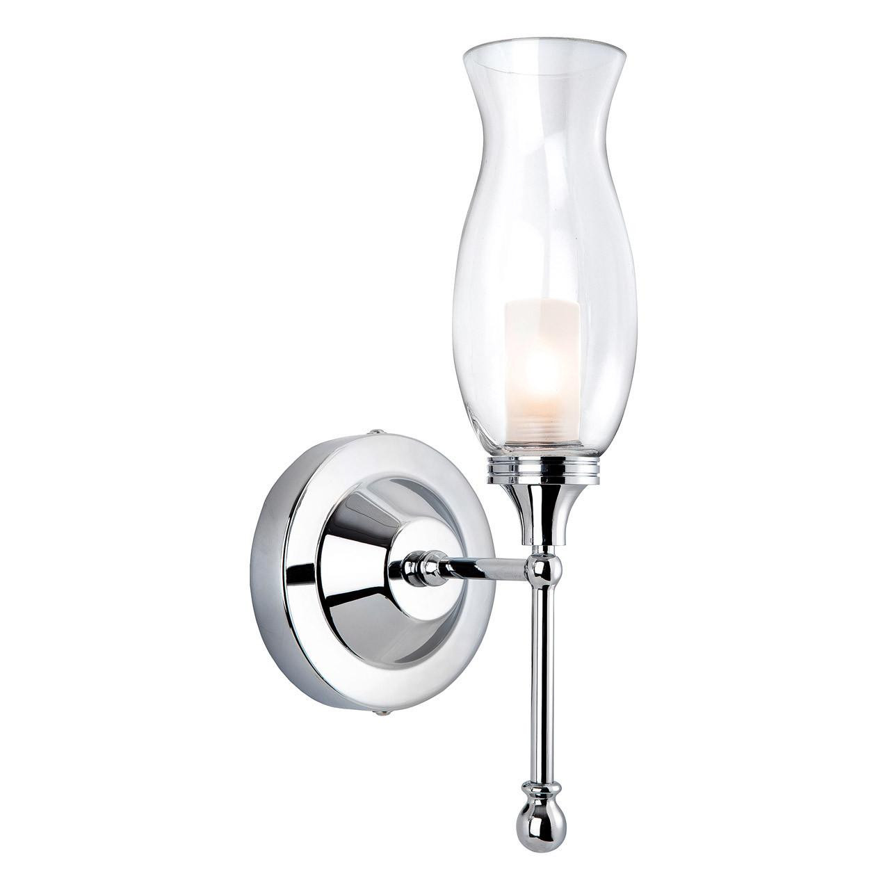 Firstlight Aston Classic Style Fluted Wall Light in Chrome and Clear Glass