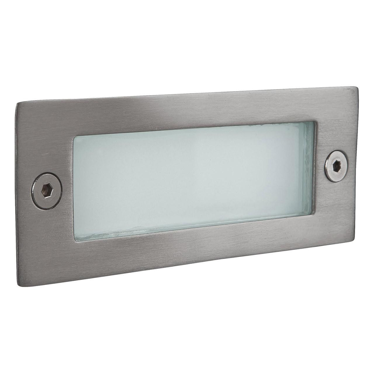 Firstlight LED Modern Style LED Rectangle Brick Light 1.5W Daylight in Stainless Steel and Opal