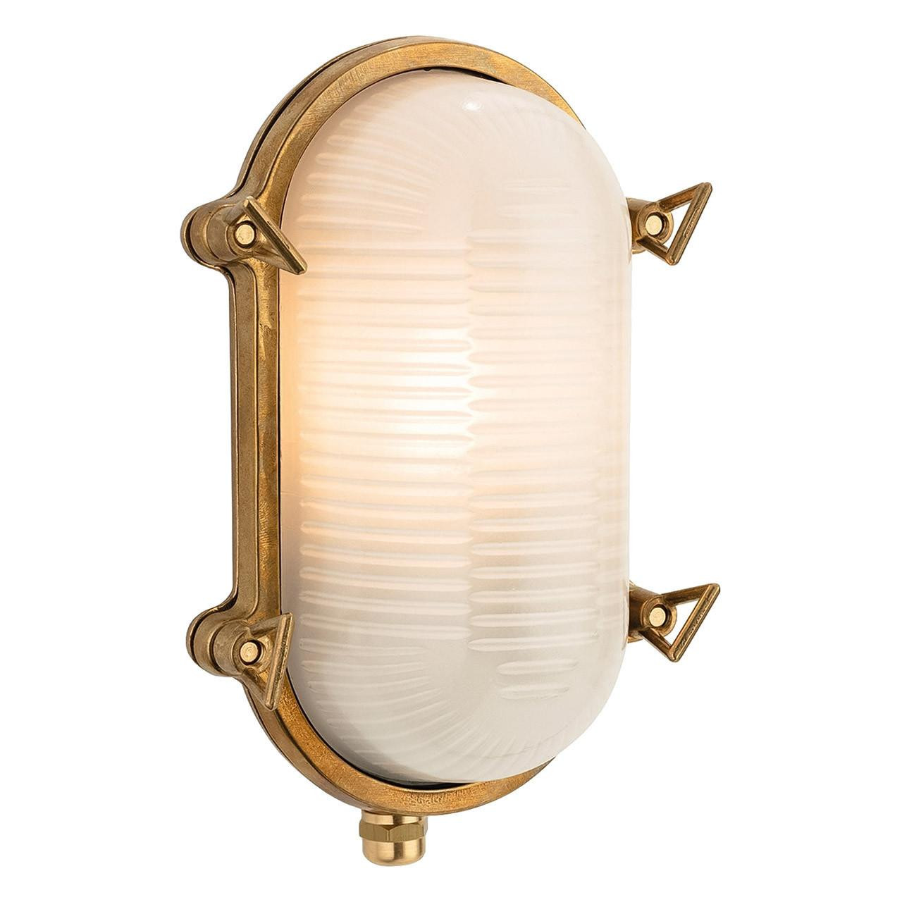 Firstlight Nautic Traditional Style Oval Bulkhead in Brass and Frosted