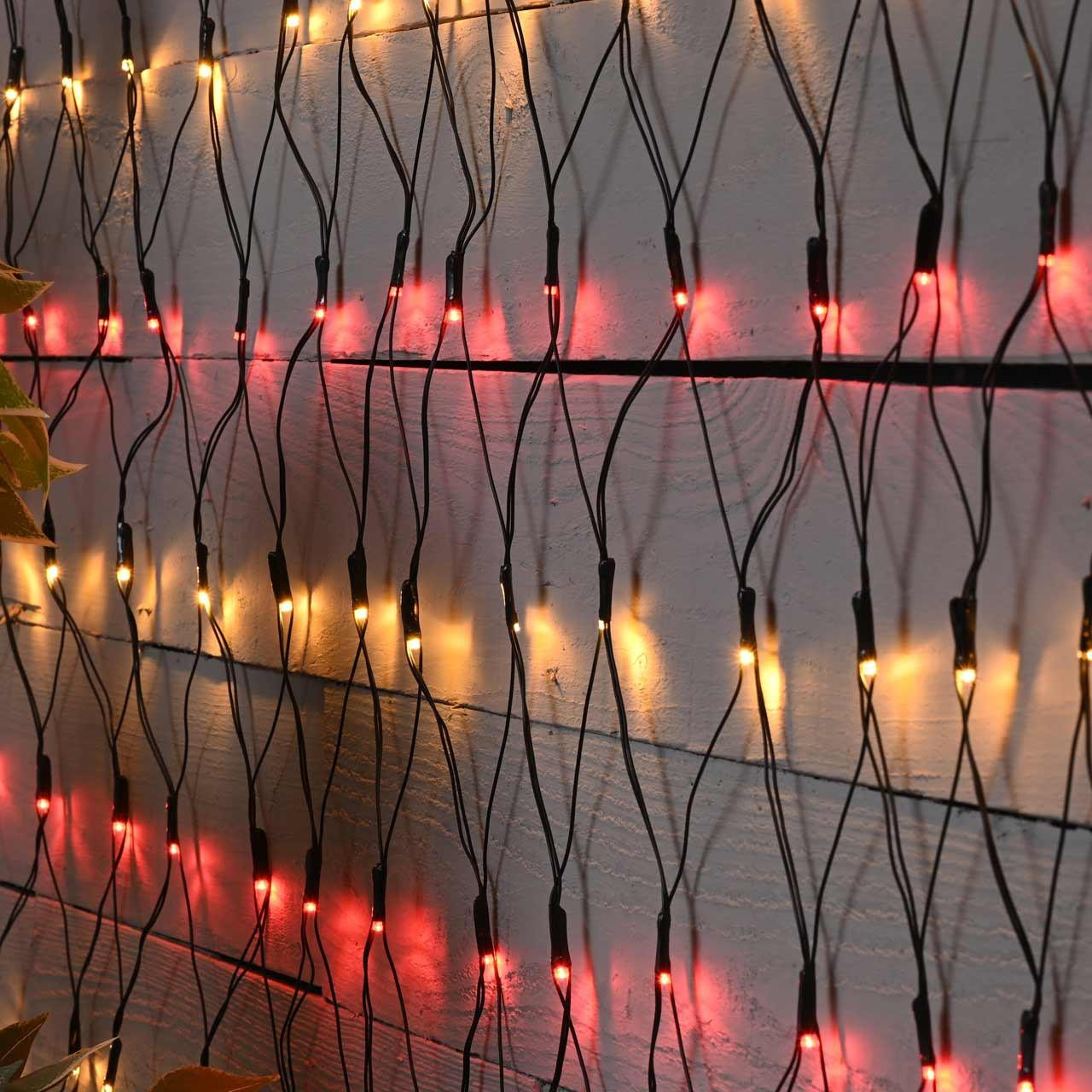 Festive Indoor & Outdoor  175cm x 120cm Firefly Net Lights Red & Warm White LEDs