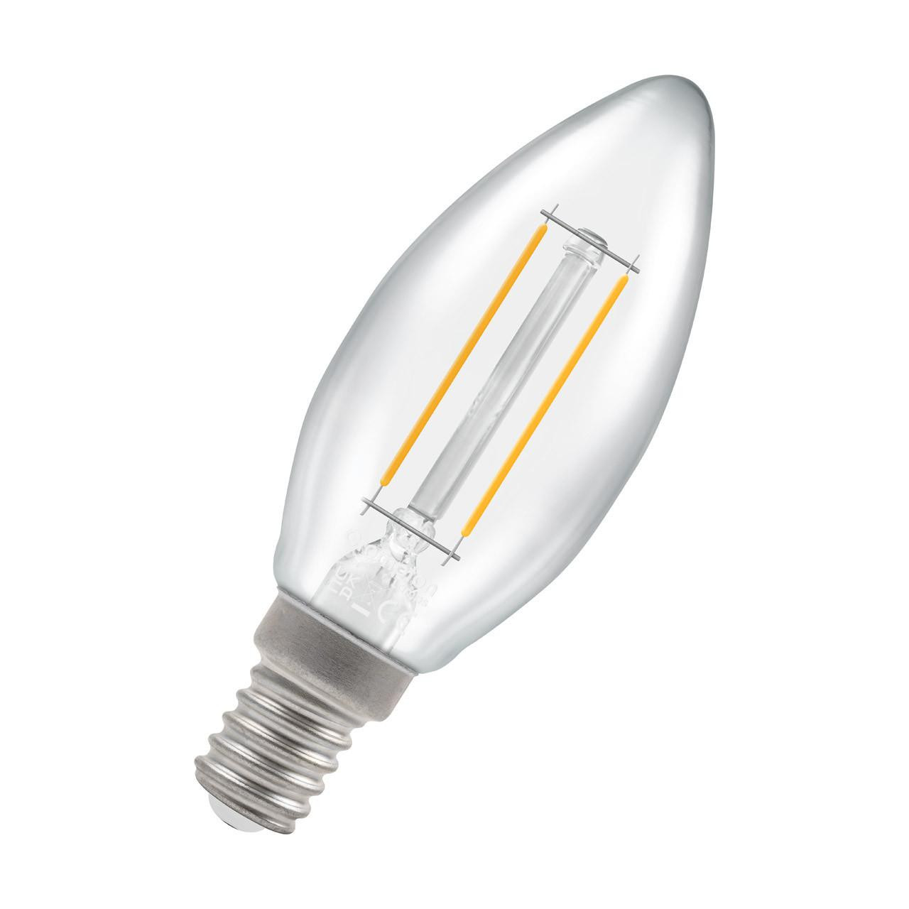 Crompton Lamps LED Candle 2.2W E14 Filament Cool White Clear