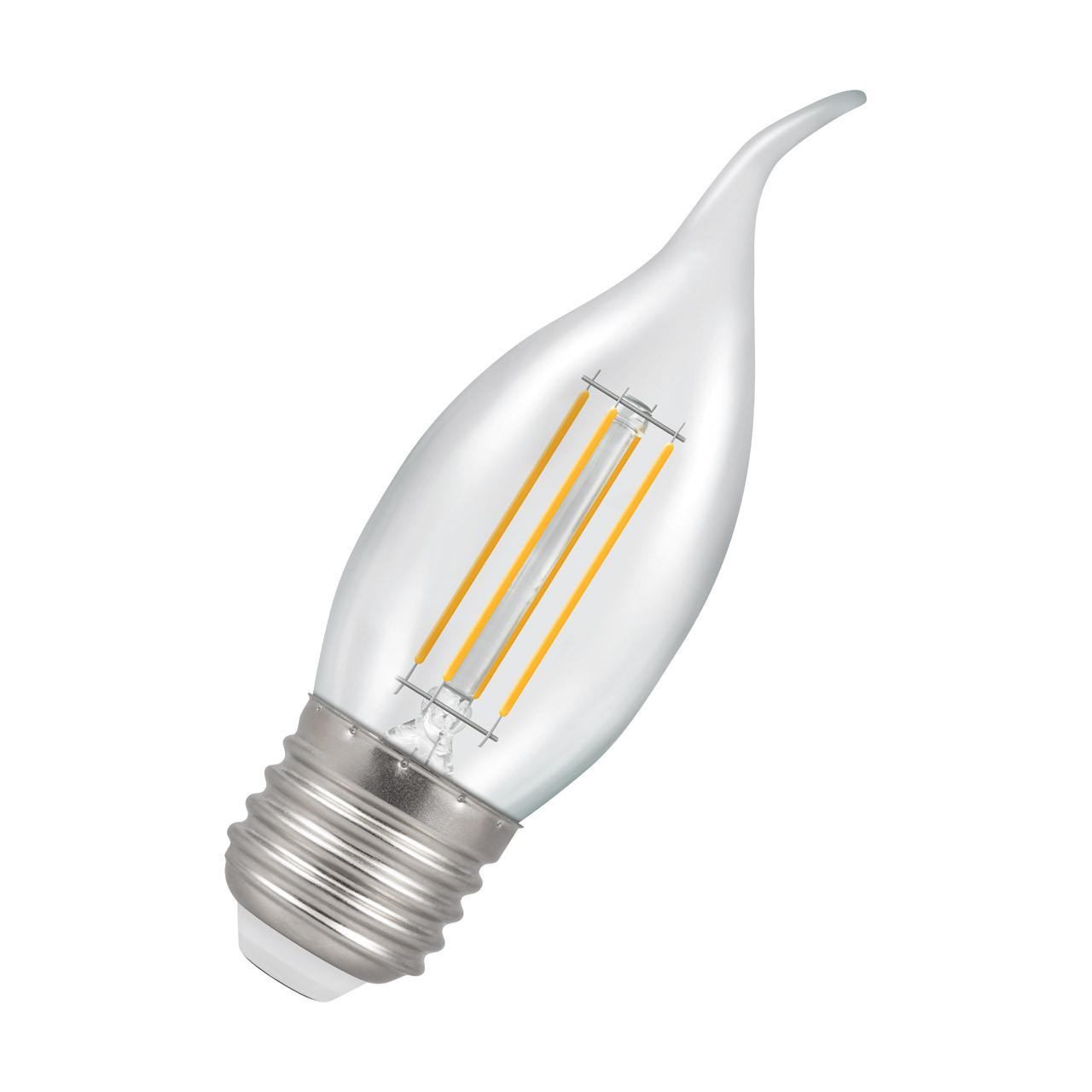 Crompton Lamps LED Bent Tip Candle 4.2W E27 Filament Warm White Clear