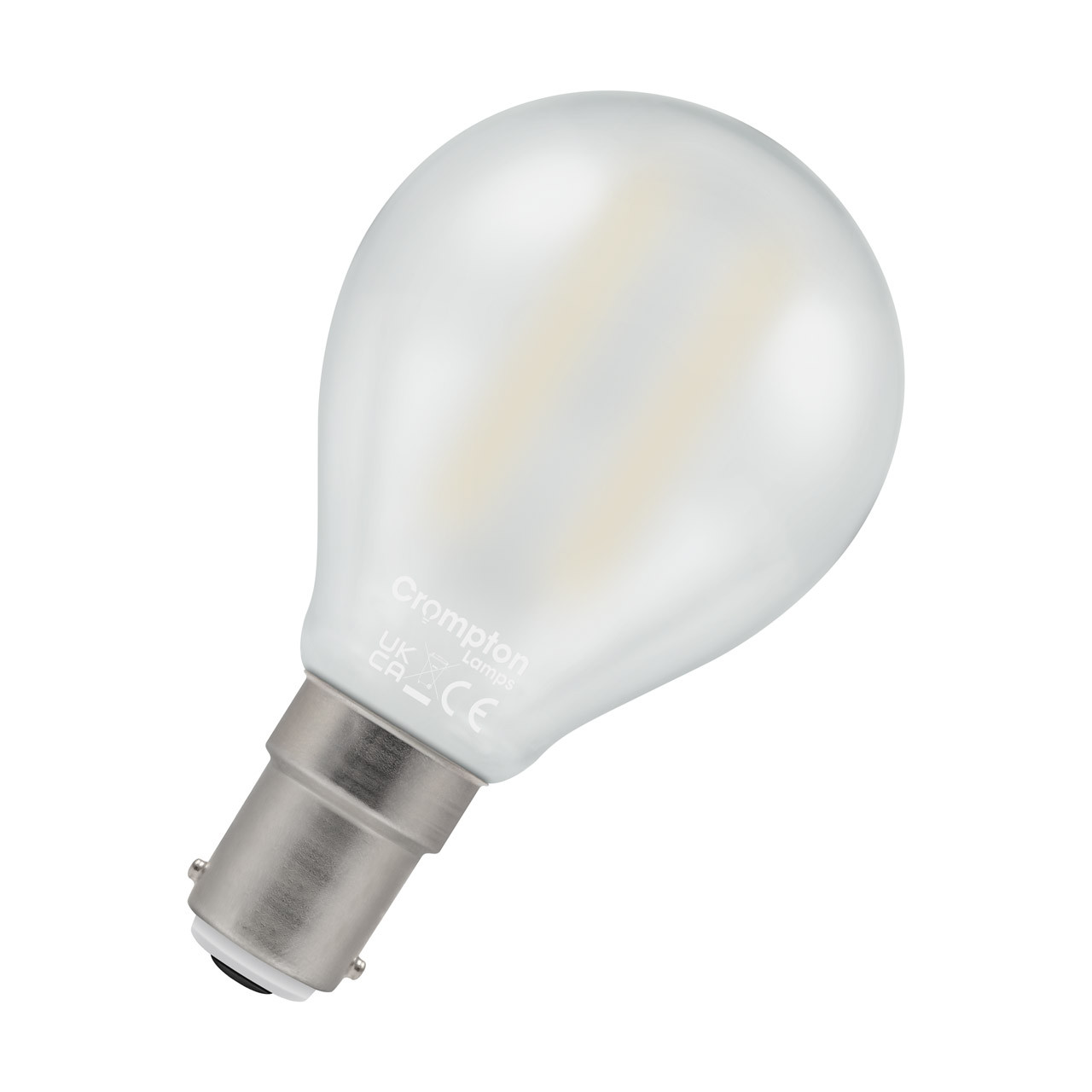 Crompton Lamps LED Golfball 2.2W B15 Filament Warm White Clear (25W Eqv)