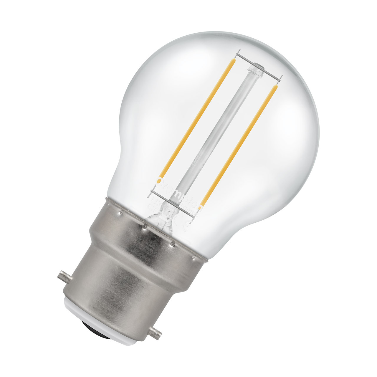 Crompton Lamps LED Golfball 2.2W B22 Filament Cool White Clear (25W Eqv)