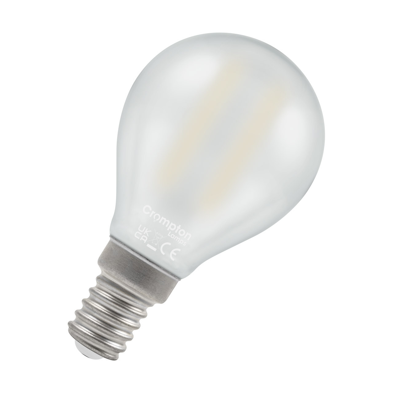 Crompton Lamps LED Golfball 2.2W E14 Filament Warm White Pearl (25W Eqv)