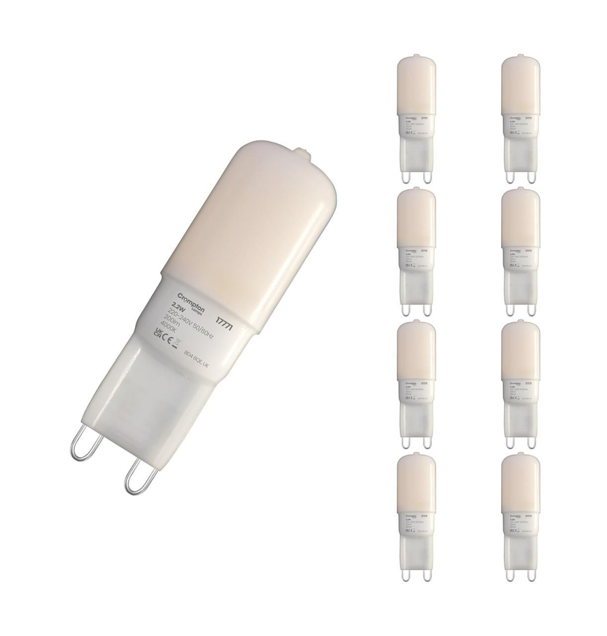 Crompton Lamps LED G9 Capsule 2.2W (8 Pack) Cool White Opal