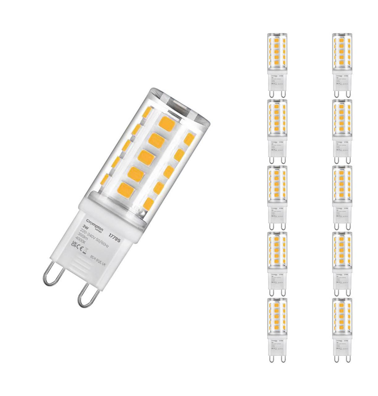 Crompton Lamps LED G9 Capsule 3W (10 Pack) Cool White Clear