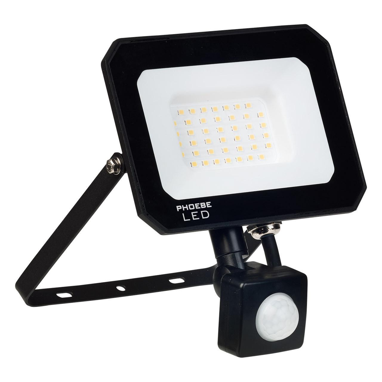 Phoebe LED Floodlight 30W Atlas-Mini PIR Sensor Cool White IP65 Black