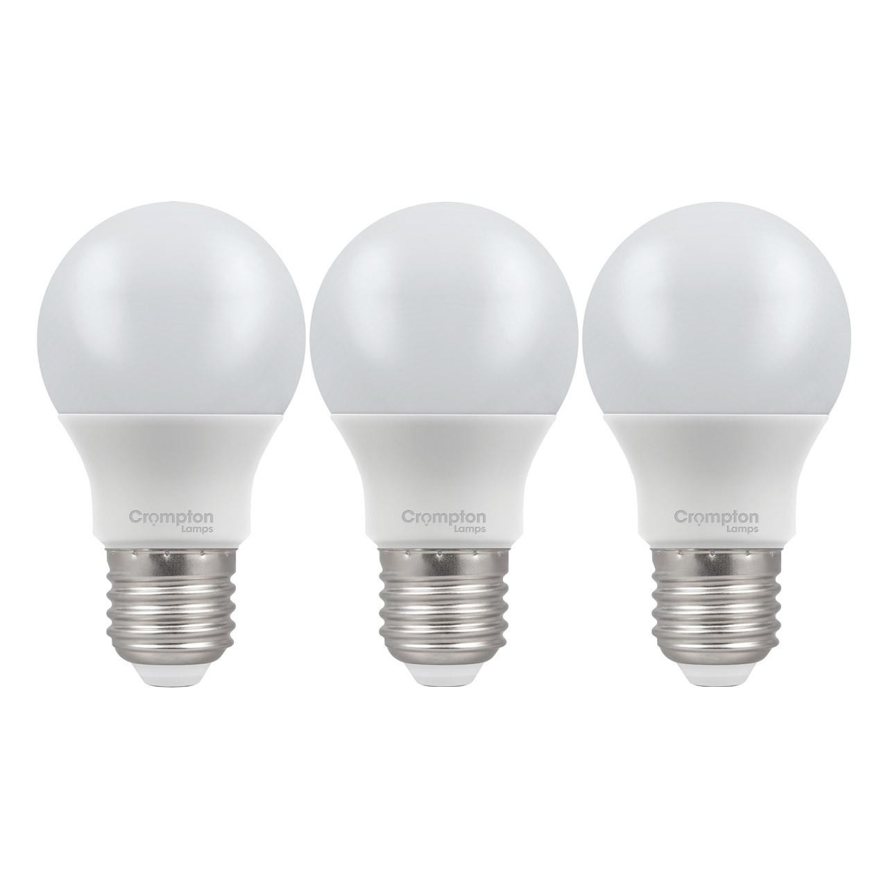 Crompton Lamps LED GLS 4W E27 Dimmable (3 Pack) Cool White Opal (40W Eqv)