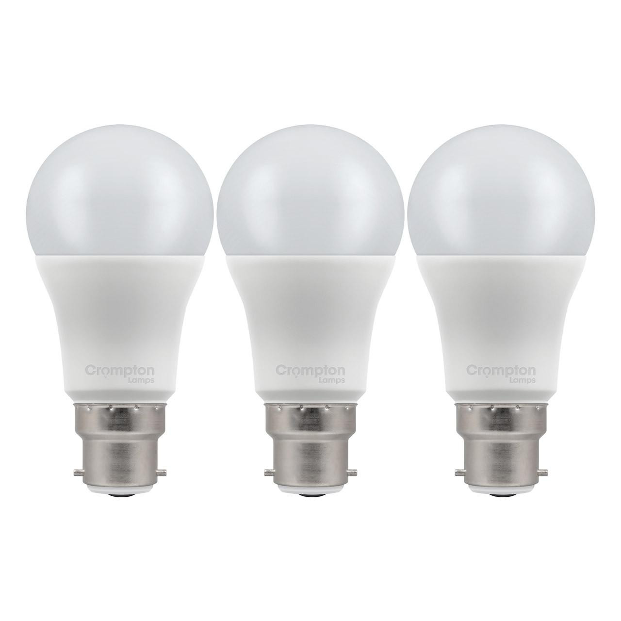 Crompton Lamps LED GLS 13W B22 (3 Pack) Daylight Opal (100W Eqv)