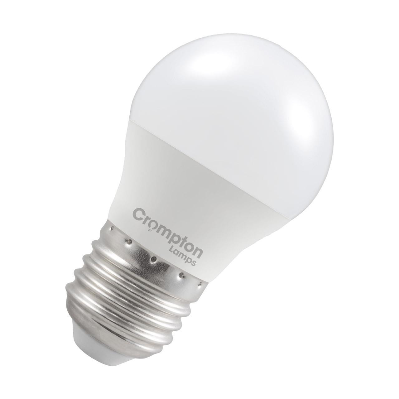 Crompton Lamps LED Golfball 5.9W E27 Dimmable Cool White Opal (60W Eqv)