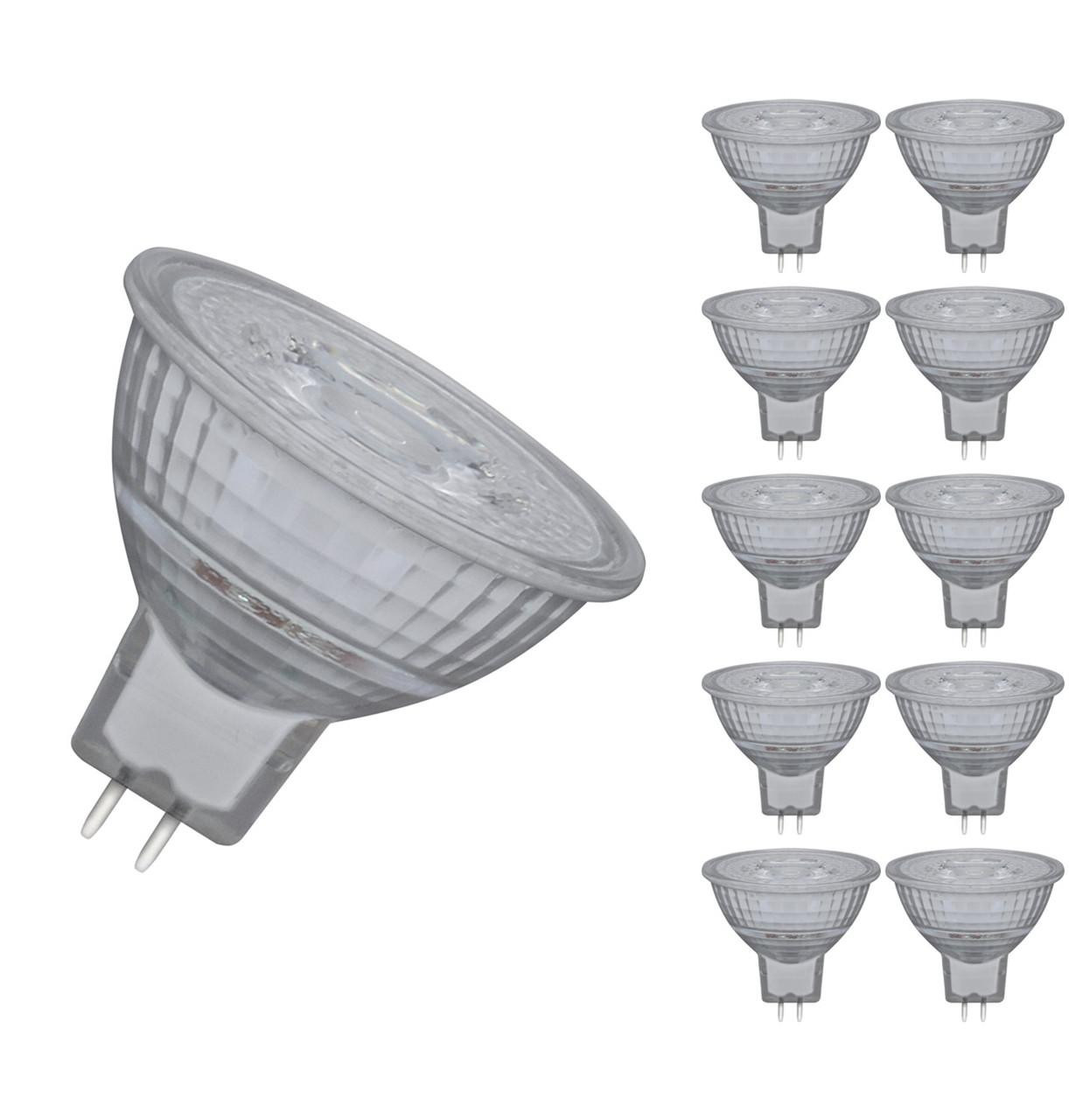 Crompton Lamps LED MR16 Bulbs 5W GU5.3 12V (10 Pack) Cool White 36° Clear (35W Eqv)