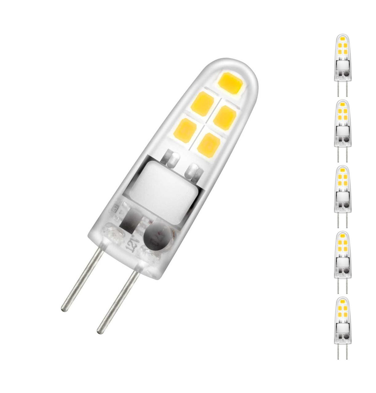 Crompton Lamps LED G4 Capsule 2W 12V AC/DC (5 Pack) Cool White Clear (18W Eqv)