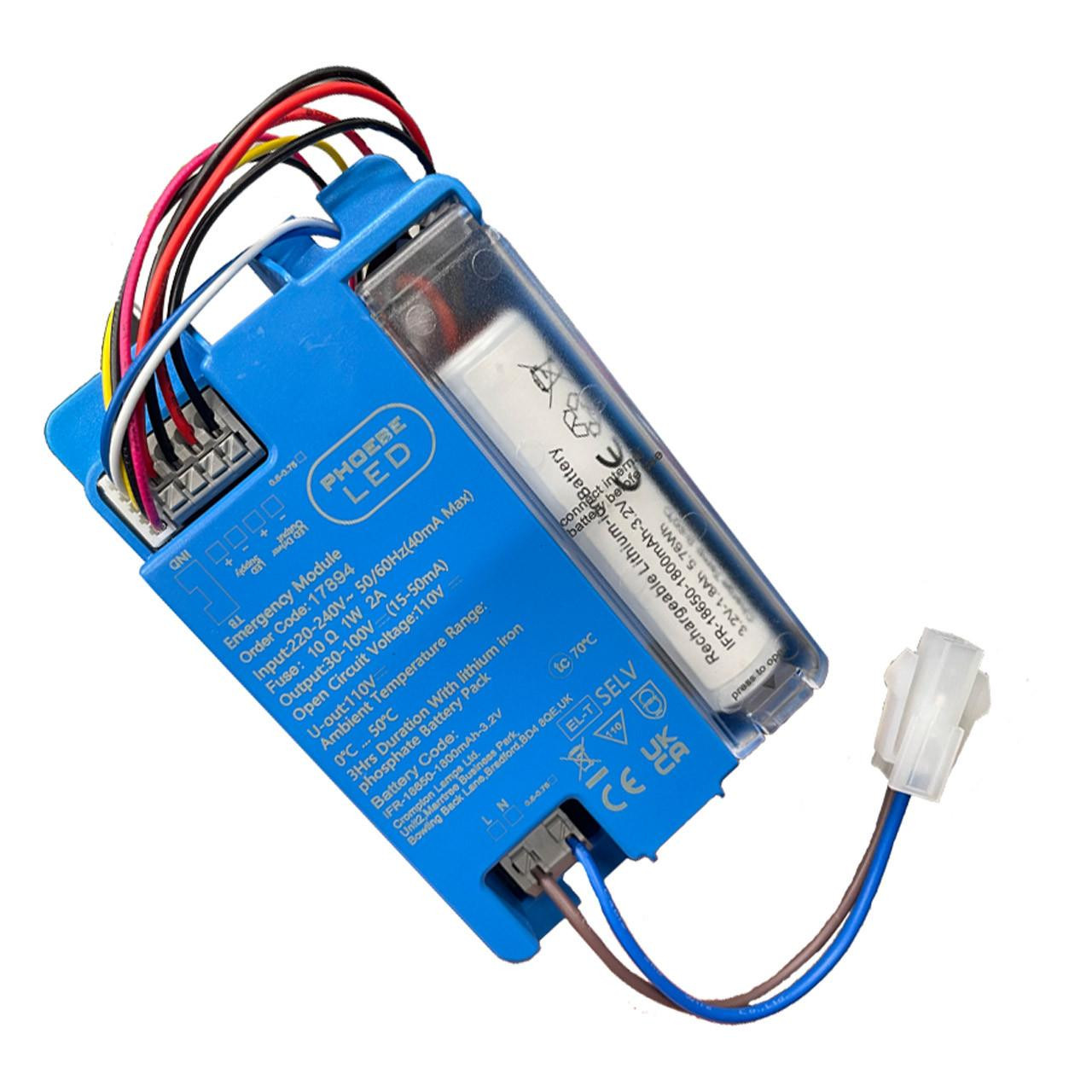 Phoebe LED 3-Hour Emergency Pack for Verona Plug and Play Bulkhead