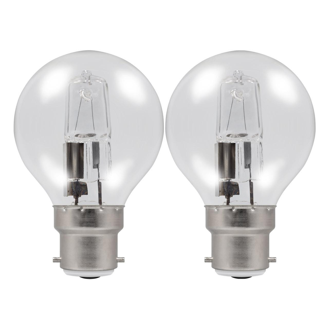 Status Halogen Golfball 18W B22 Dimmable Energy Saver Warm White Clear (2-Pack)