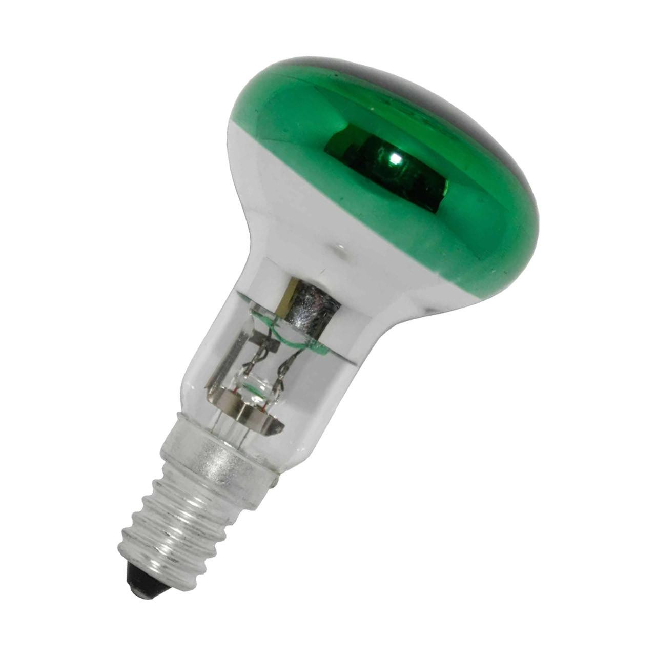 Opus Halogen R50 Reflector Light Bulb E14 18W Dimmable Green Spotlight Small Screw Coloured