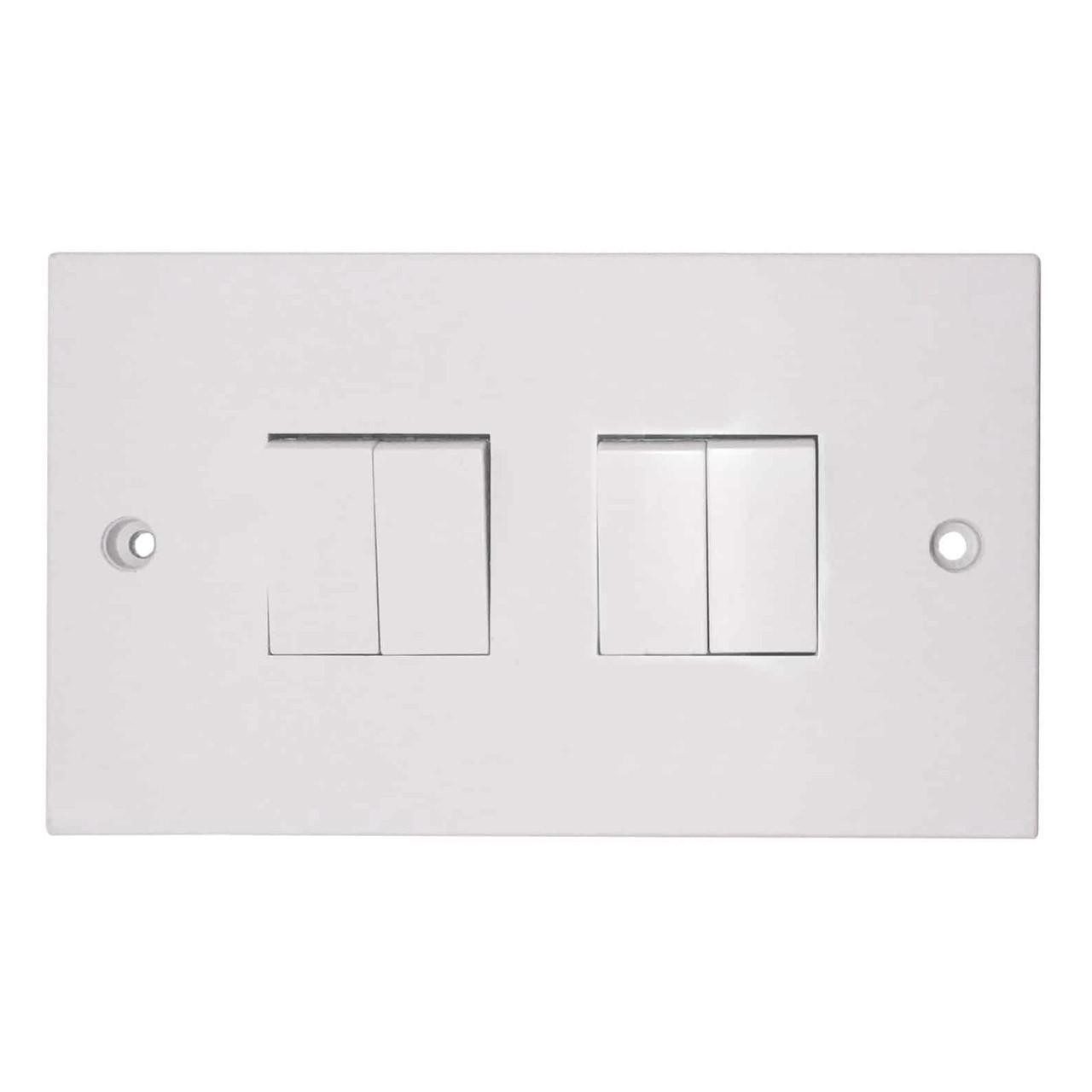 Opus 4-Gang 2-Way Light Switch White