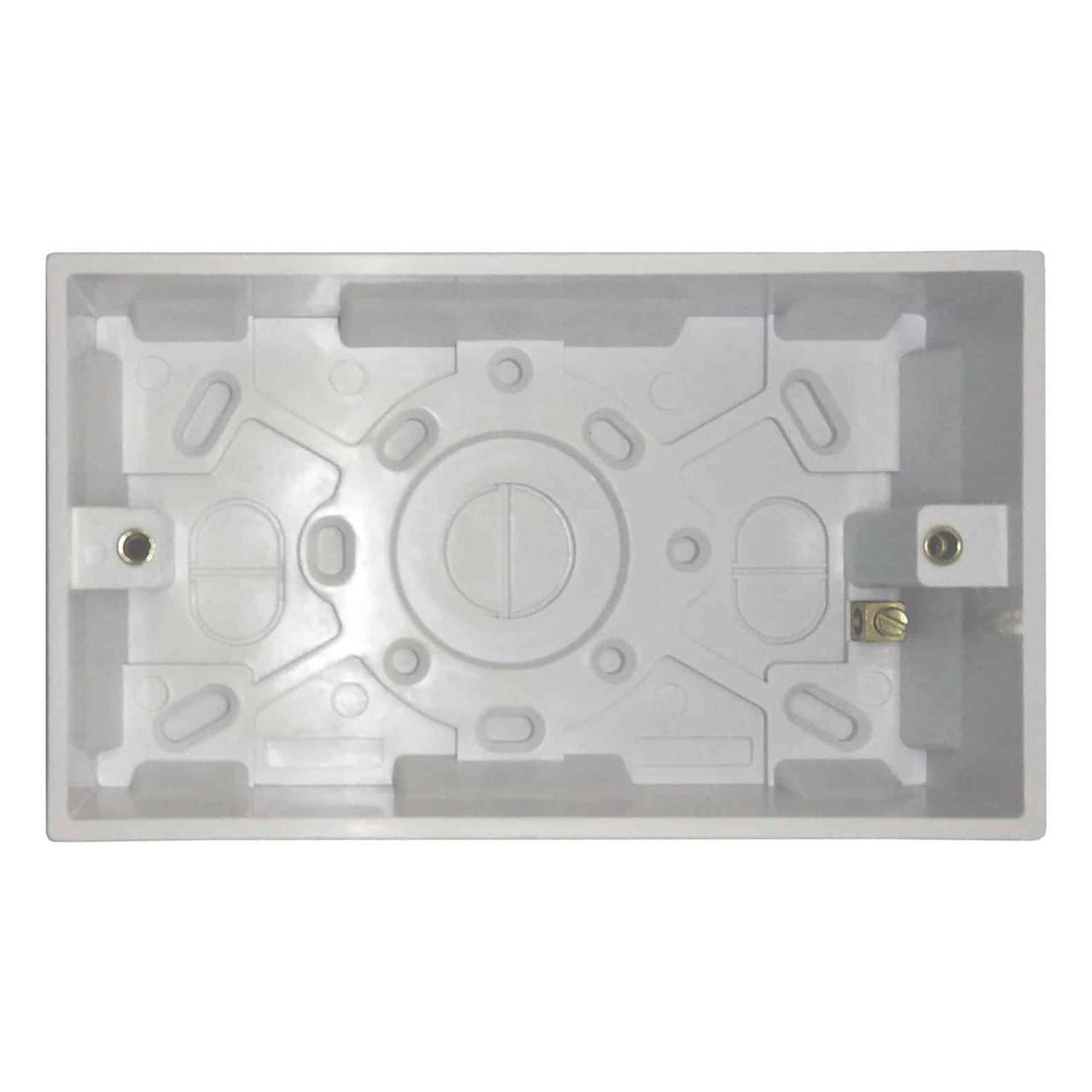 Opus 2-Gang 25mm Back Box White