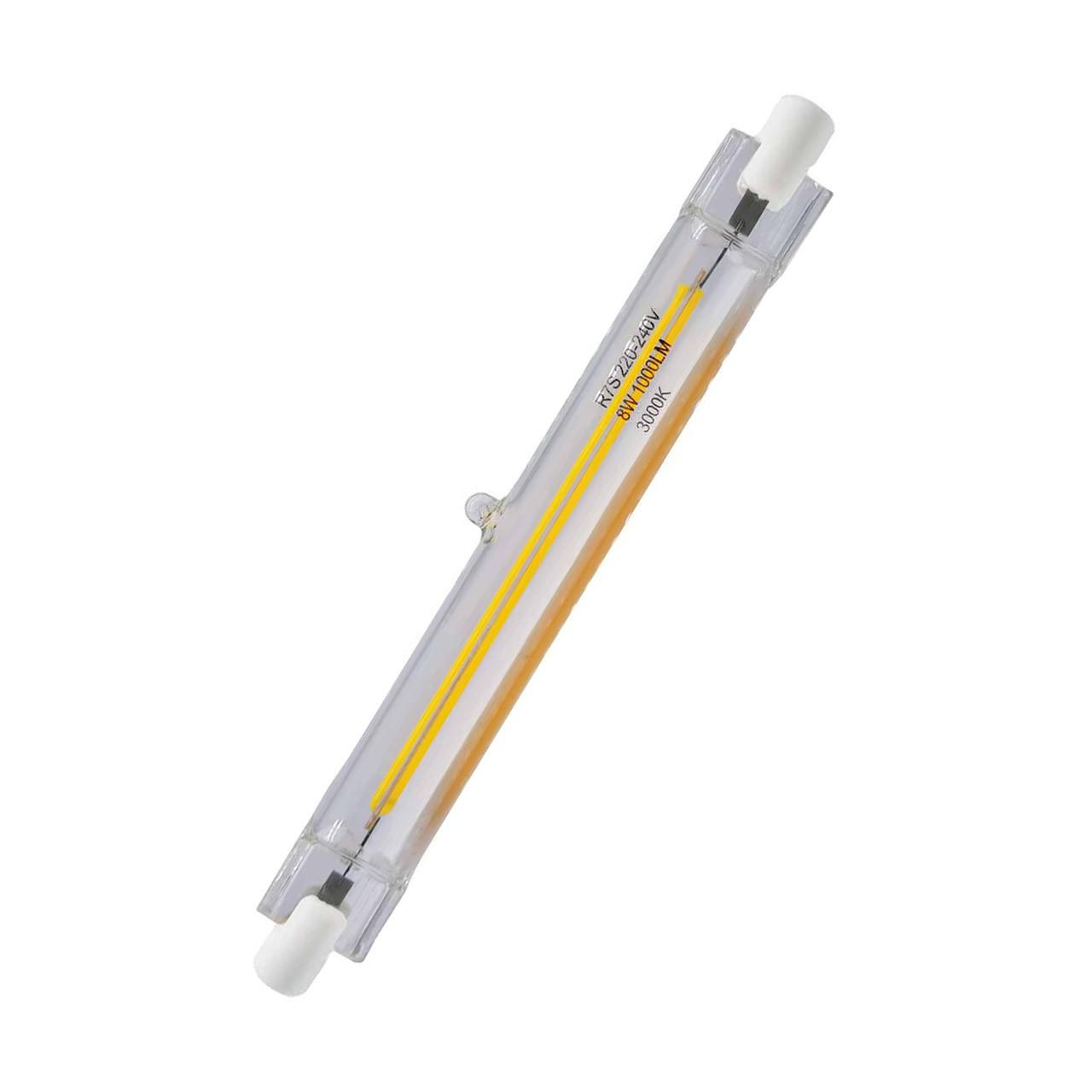 Opus LED Linear Light Bulb R7s 8W (80W Eqv) 118mm Warm White 3000K Floodlight Clear